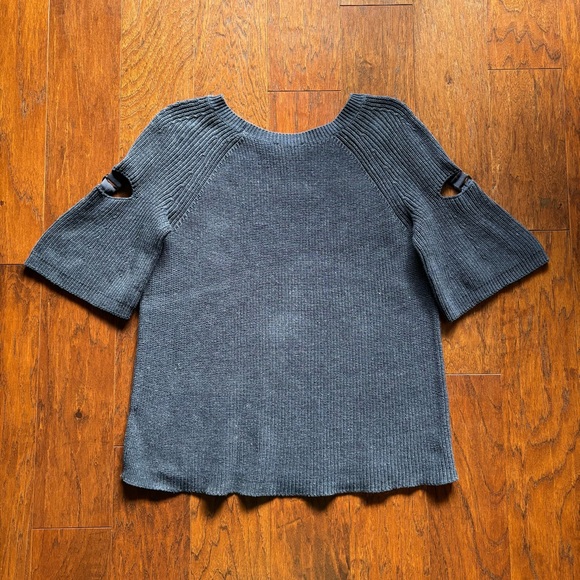 1. State Blue Knit Sweater with D-Ring Cropped Sleeve | Size 1X - Picture 2 of 6